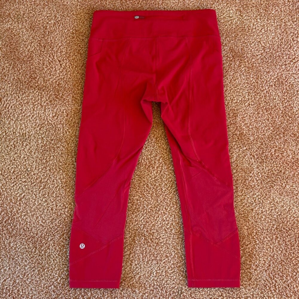 Lululemon Pace Rival Crop 22" Luxtreme Dark Red Mid-Rise Running Leggings 6 - Picture 6 of 12